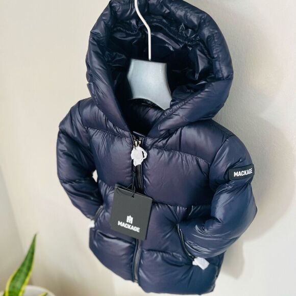 MACKAGE Morgan Water Repellent Down Insulated Hooded Puffer Jacket, 6 Months NWT - Picture 1 of 16